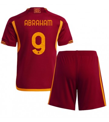 AS Roma Tammy Abraham #9 Koszulka Podstawowych Dziecięca 2023-24 Krótki Rękaw (+ Krótkie spodenki)